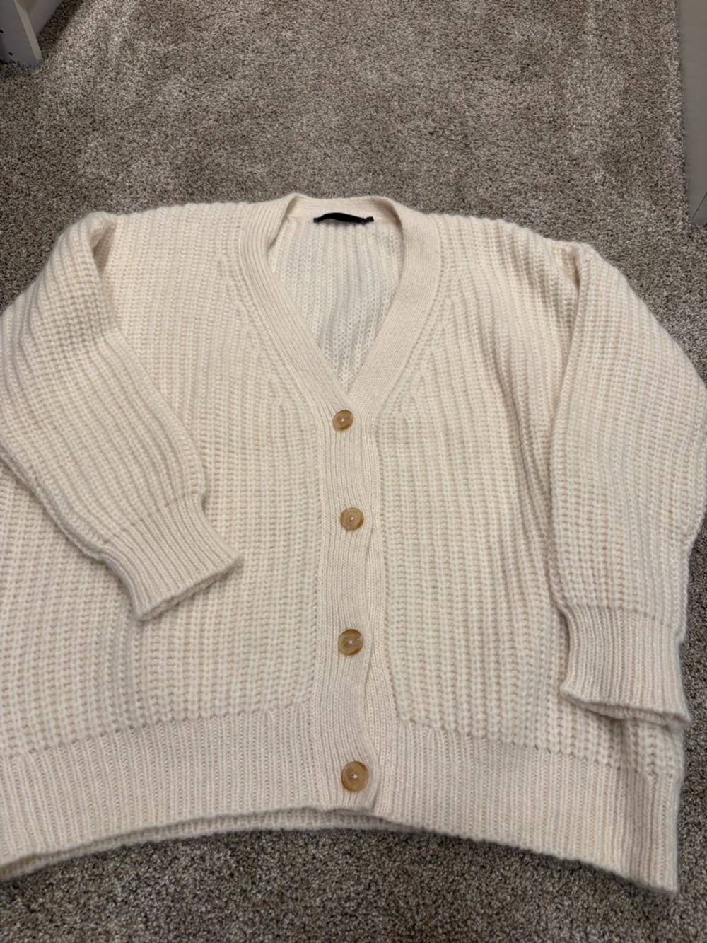 Jenni Kayne alpaca cocoon Cardigan Sweater ivory large - Picture 3 of 5